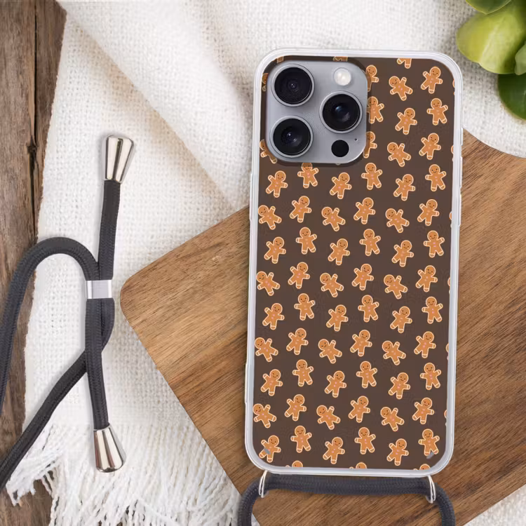 Telefoonhoesje met koord - Peperkoek - Kerstmis - Bruin — 3