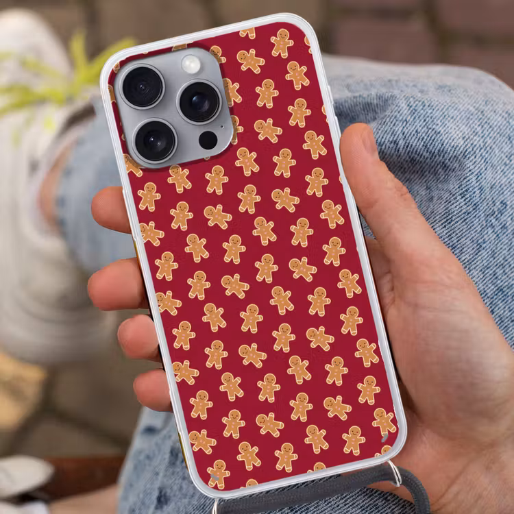 Telefoonhoesje met koord - Peperkoek - Rood - Bruin - Kerst — 2