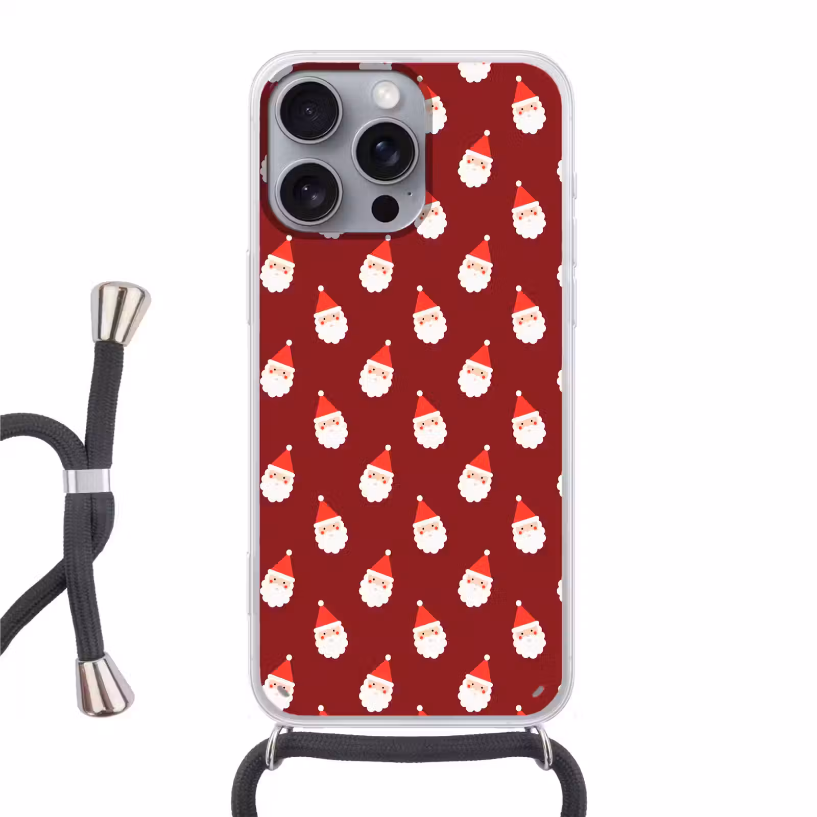 Telefoonhoesje met koord - Kerst - Kerstman - Rood — 1