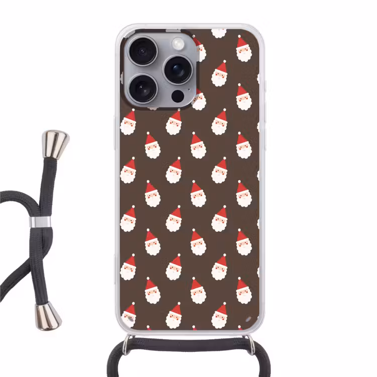Telefoonhoesje met koord - Kerstman - Kerst - Bruin — 1