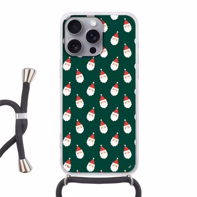 Telefoonhoesje met koord - Kerstman - Kerst - Groen — 1