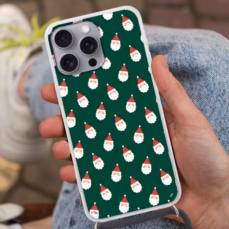 Telefoonhoesje met koord - Kerstman - Kerst - Groen — 2