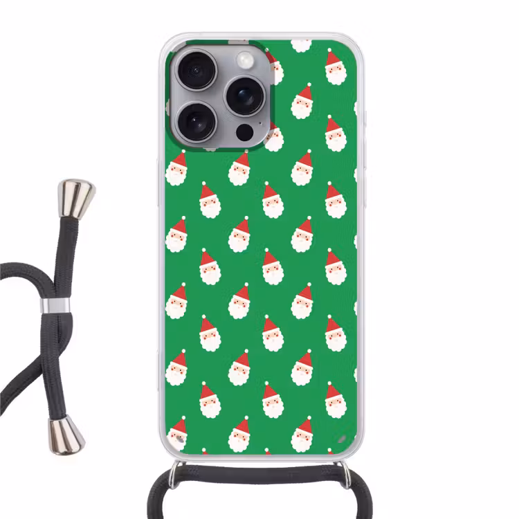 Telefoonhoesje met koord - Kerstman - Kerst - Neon - Groen — 1