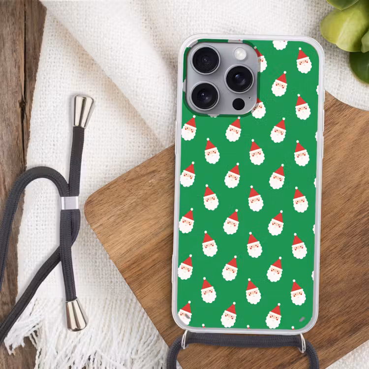 Telefoonhoesje met koord - Kerstman - Kerst - Neon - Groen — 3