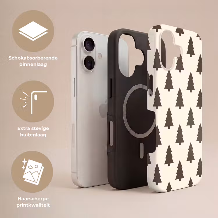 Telefoonhoesje Toughcase - Kerstboom - Crème - Grijs — 3