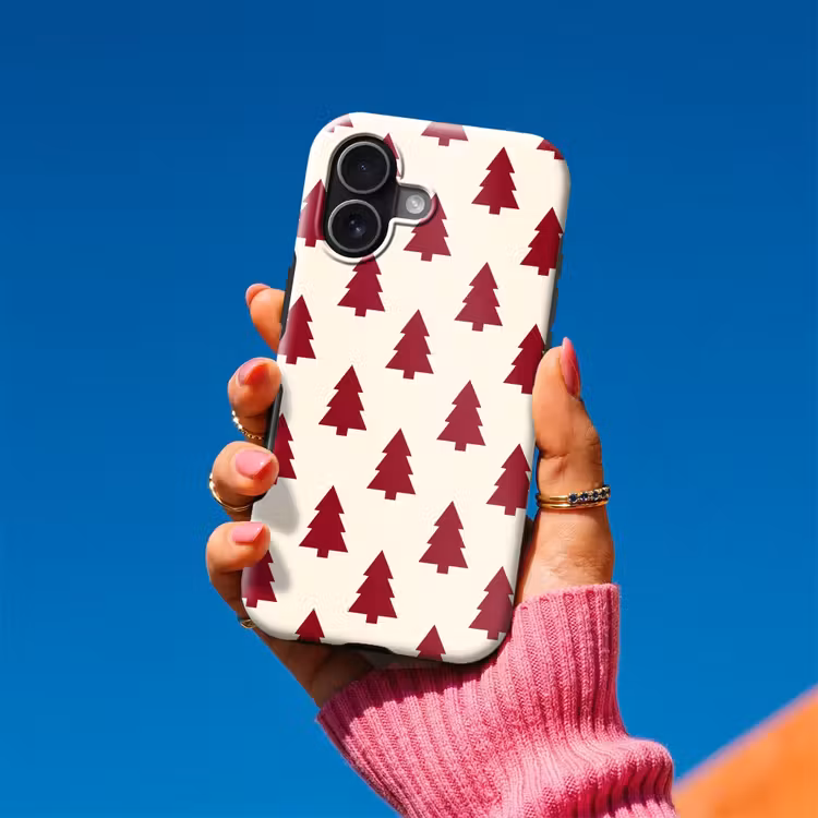 Telefoonhoesje Toughcase - Kerstboom - Crème - Rood — 2