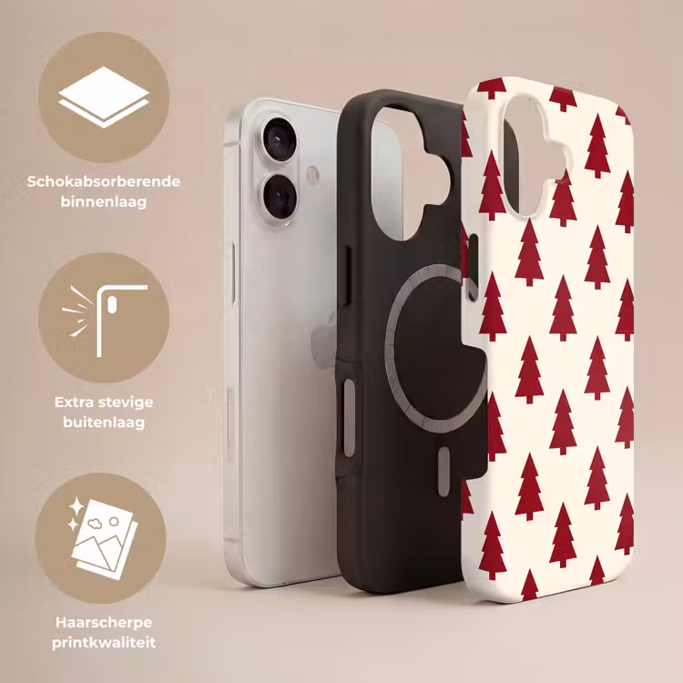 Telefoonhoesje Toughcase - Kerstboom - Crème - Rood — 3