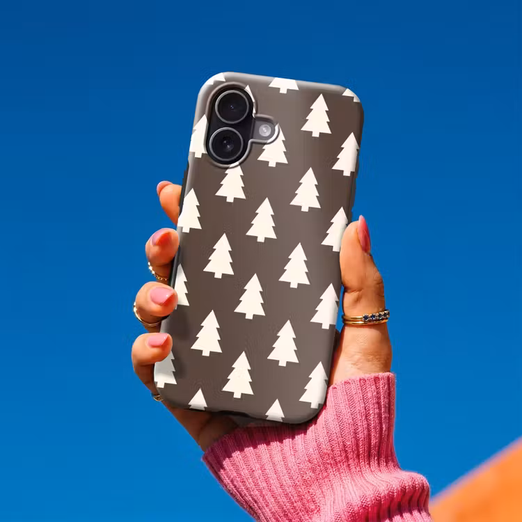 Telefoonhoesje Toughcase - Kerstboom - Grijs - Crème — 2
