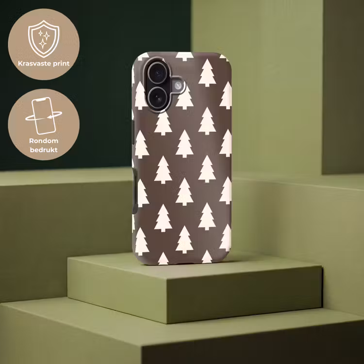 Telefoonhoesje Toughcase - Kerstboom - Grijs - Crème — 7