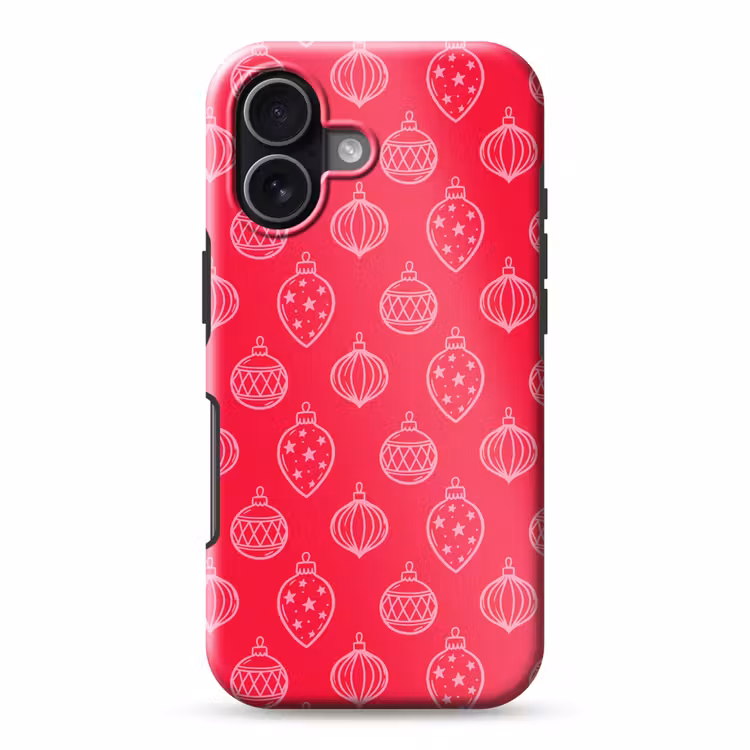Telefoonhoesje Toughcase - Kerstbal - Rood - Roze — 1