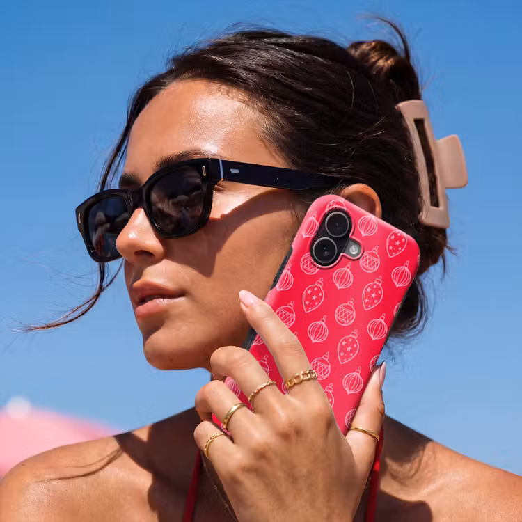 Telefoonhoesje Toughcase - Kerstbal - Rood - Roze — 6