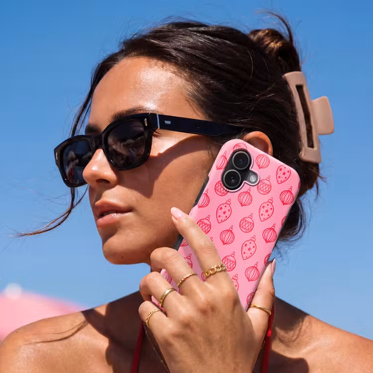 Telefoonhoesje Toughcase - Kerstbal - Roze - Rood — 6