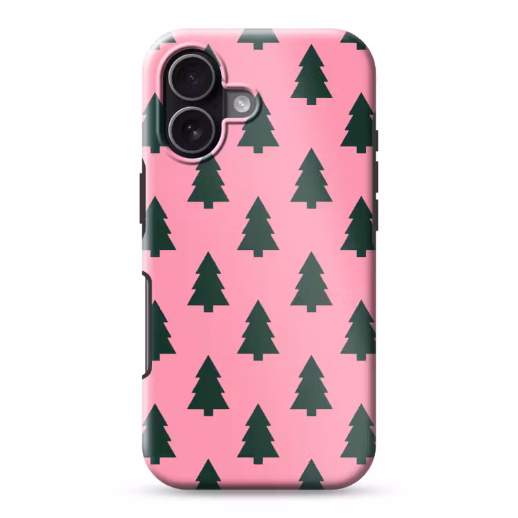 Telefoonhoesje Toughcase - Kerstboom - Roze - Groen — 1
