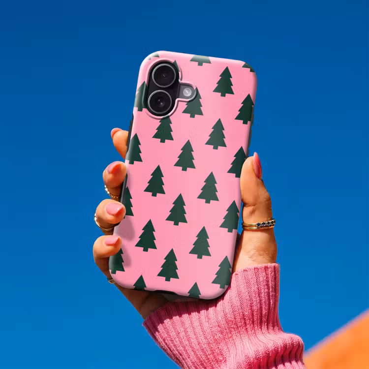Telefoonhoesje Toughcase - Kerstboom - Roze - Groen — 2