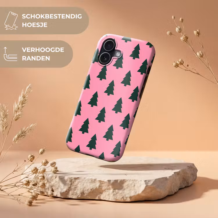 Telefoonhoesje Toughcase - Kerstboom - Roze - Groen — 5