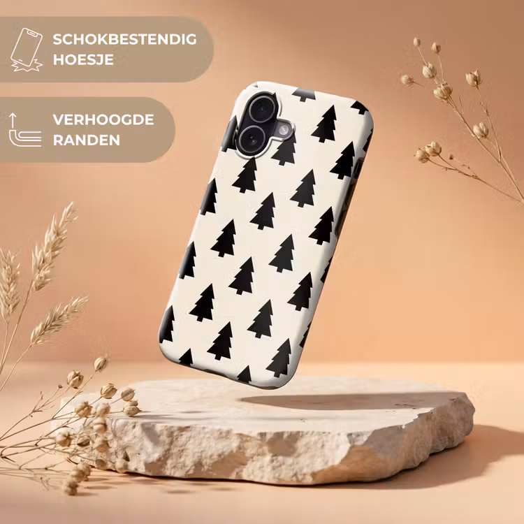 Telefoonhoesje Toughcase - Kerstboom - Wit - Zwart — 5