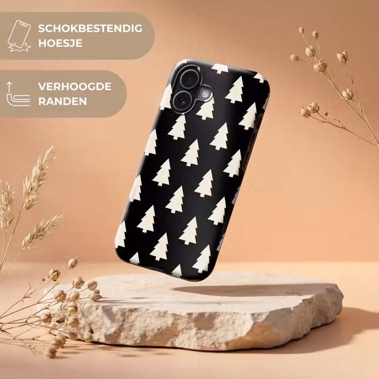 Telefoonhoesje Toughcase - Kerstboom - Zwart - Wit — 5