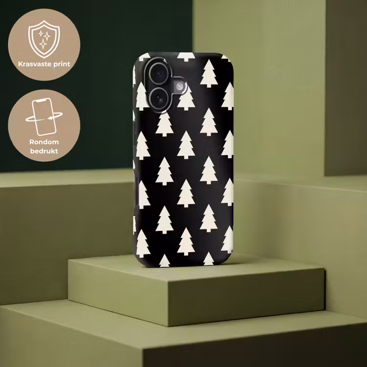 Telefoonhoesje Toughcase - Kerstboom - Zwart - Wit — 7