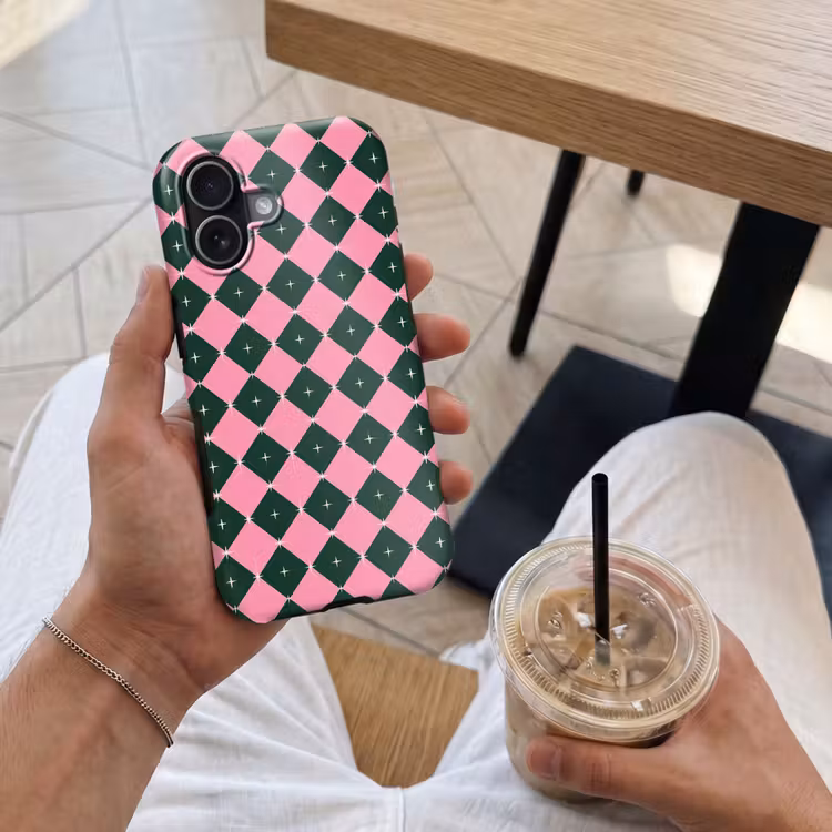 Telefoonhoesje Toughcase - Kerst - Roze - Groen - Ster — 4