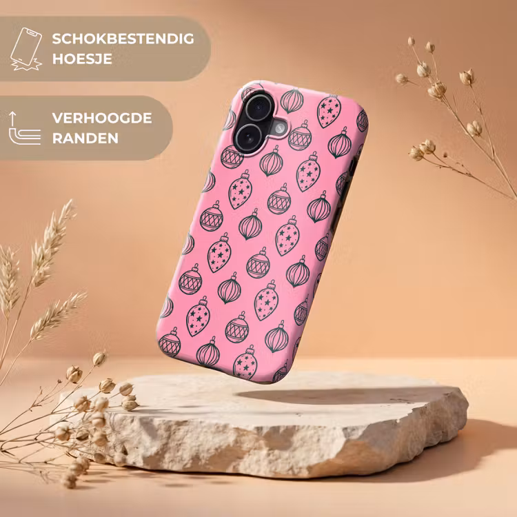 Telefoonhoesje Toughcase - Kerstbal - Groen - Roze — 5