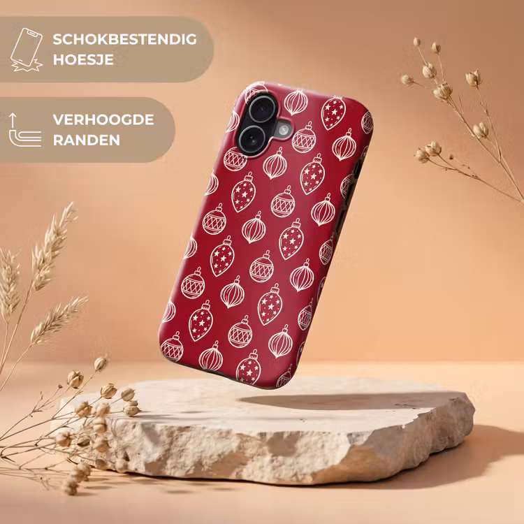 Telefoonhoesje Toughcase - Kerstbal - Rood - Crème — 5