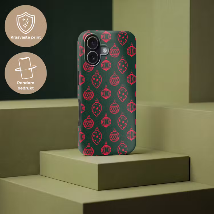 Telefoonhoesje Toughcase - Kerstbal - Rood - Groen — 7