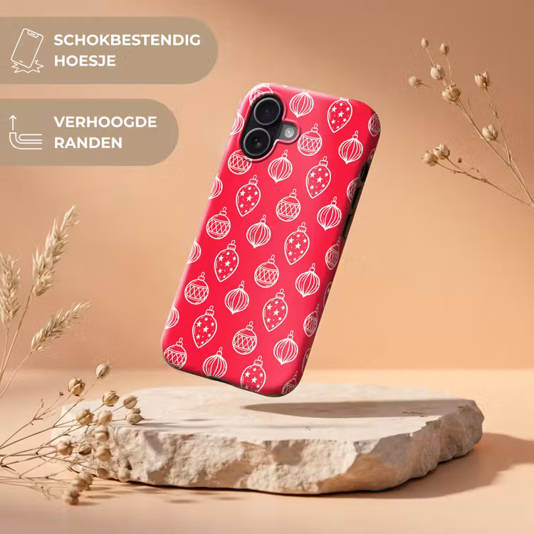 Telefoonhoesje Toughcase - Kerstbal - Rood - Wit — 5