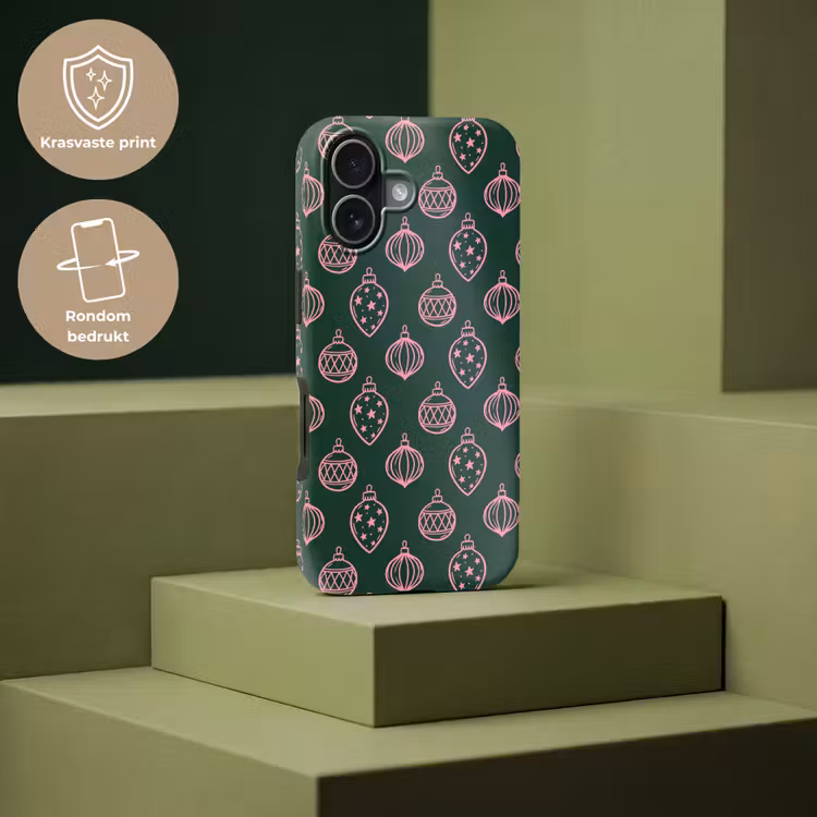 Telefoonhoesje Toughcase - Kerstbal - Roze - Groen — 7