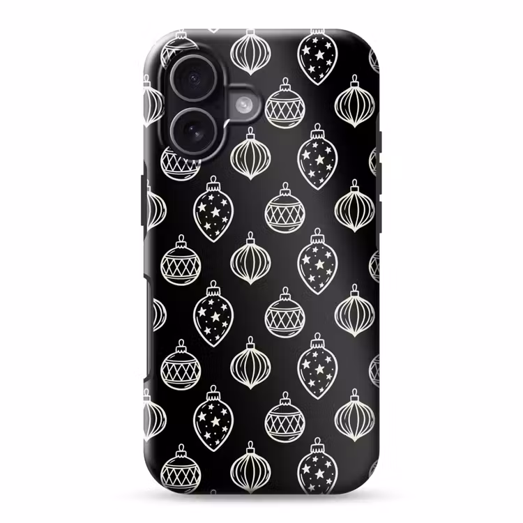 Telefoonhoesje Toughcase - Kerstbal - Wit - Zwart — 1