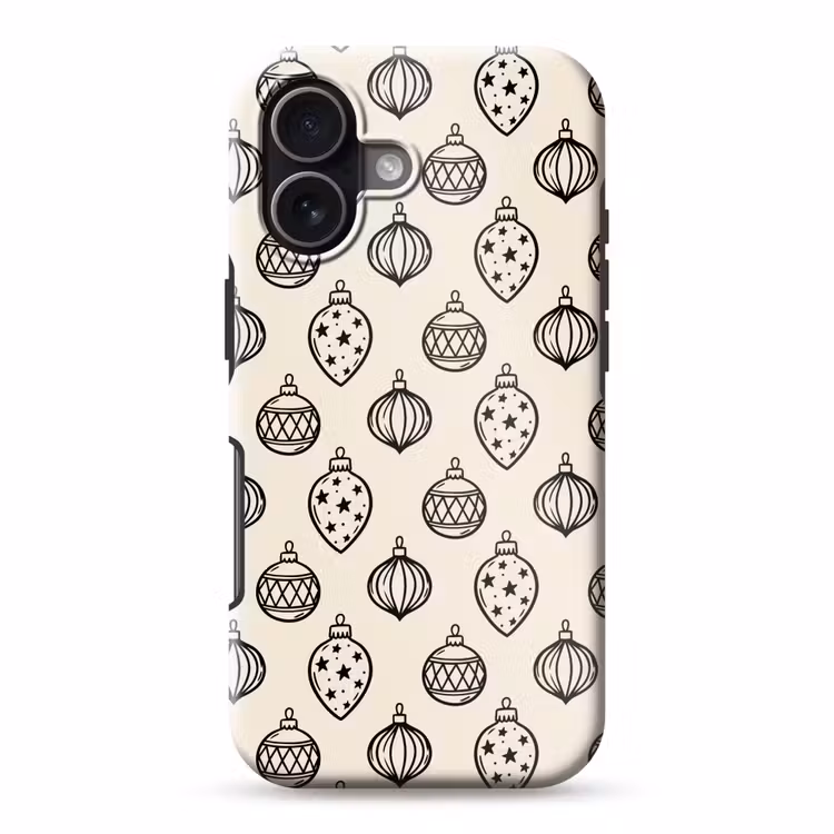 Telefoonhoesje Toughcase - Kerstbal - Zwart - Wit — 1