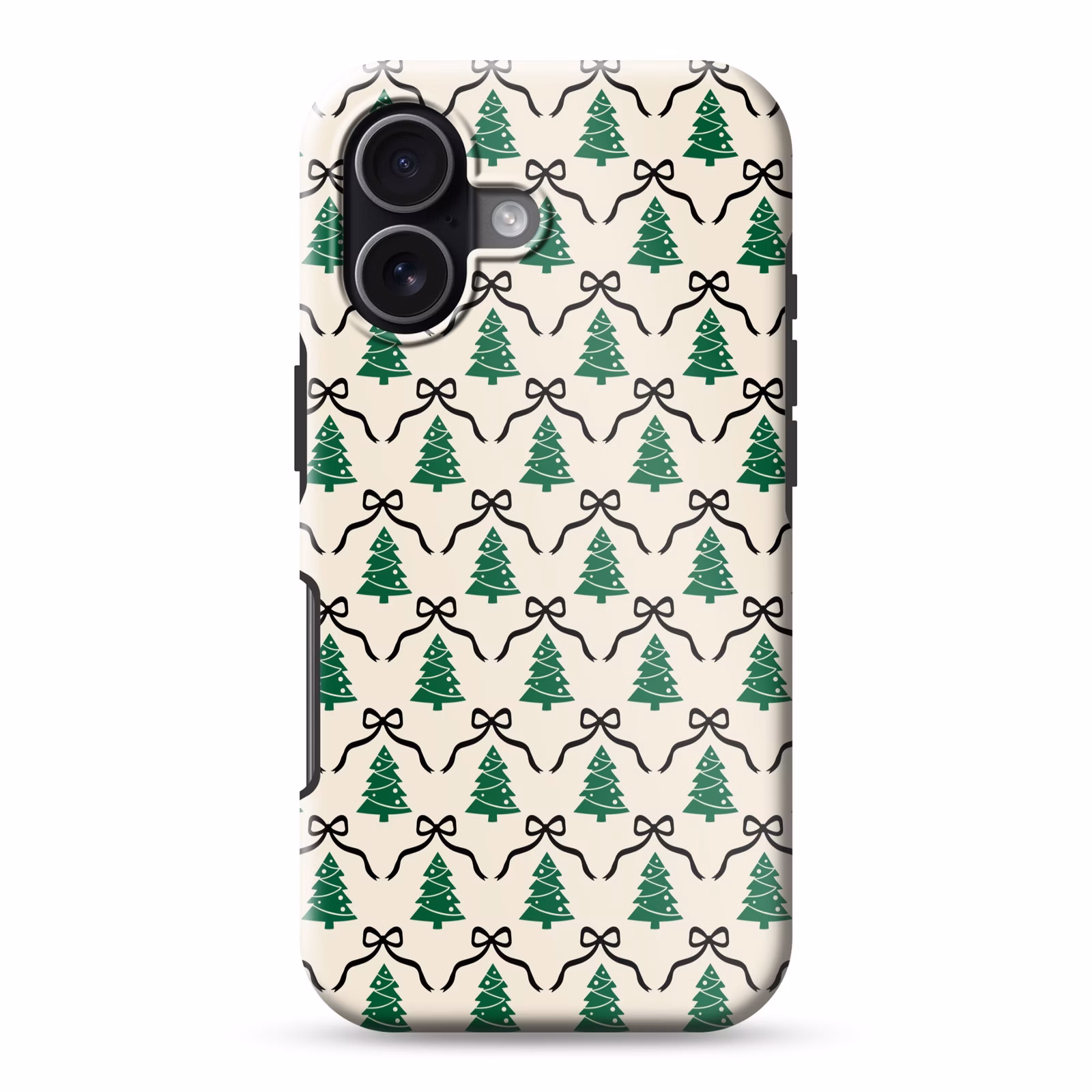 Telefoonhoesje Toughcase - Kerst - Wit - Zwart - Strik — 1