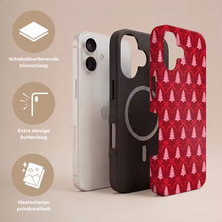 Telefoonhoesje Toughcase - Strik - Rood - Roze - Kerst — 3
