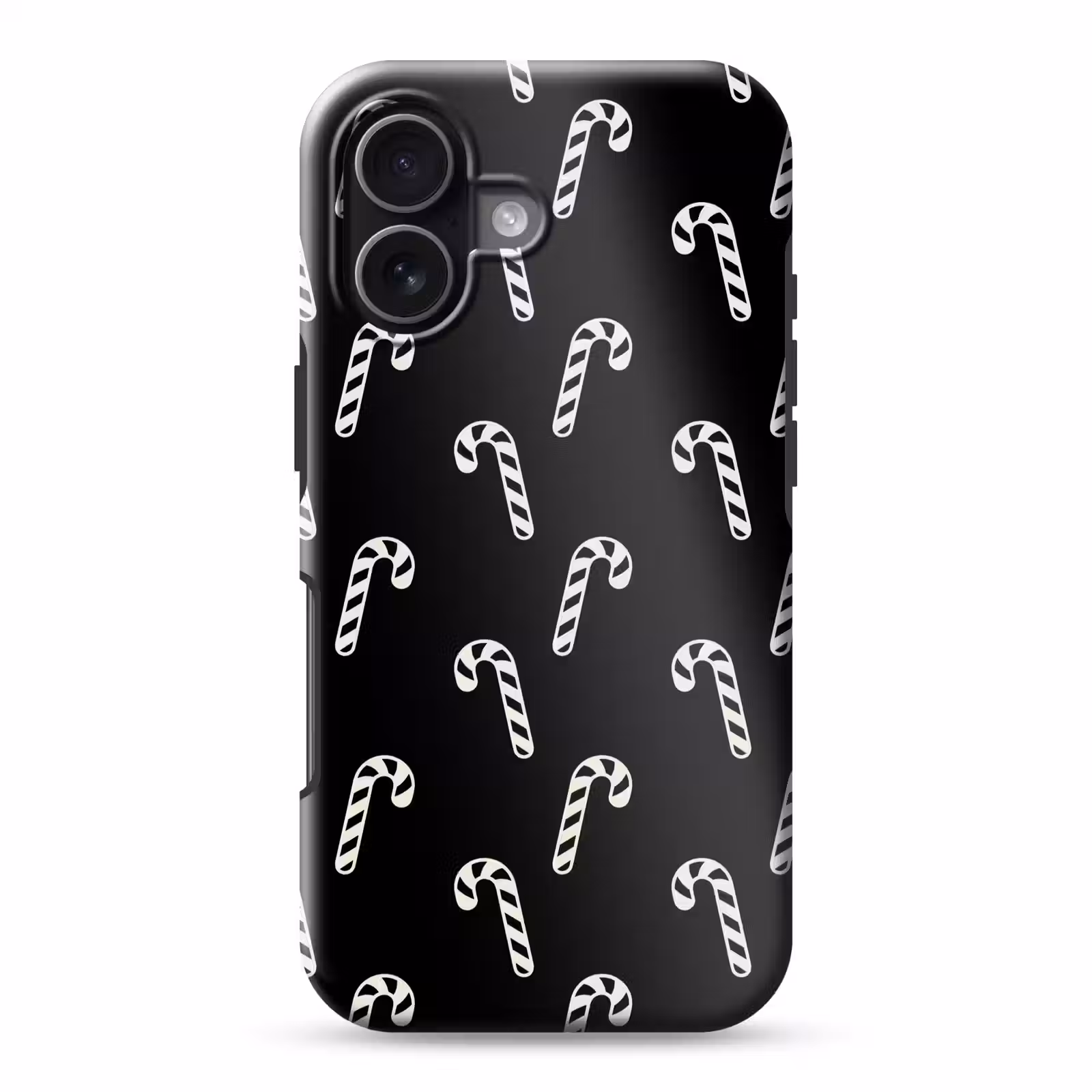Telefoonhoesje Toughcase - Kerst - Zwart - Wit - Zuurstok — 1