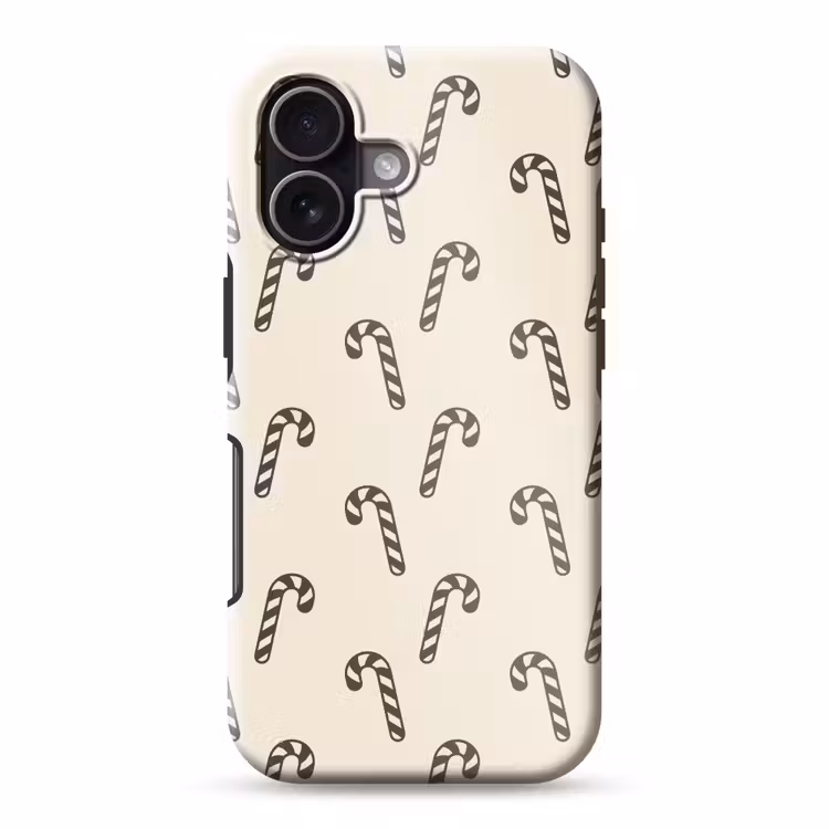 Telefoonhoesje Toughcase - Kerst - Grijs - Crème - Zuurstok — 1