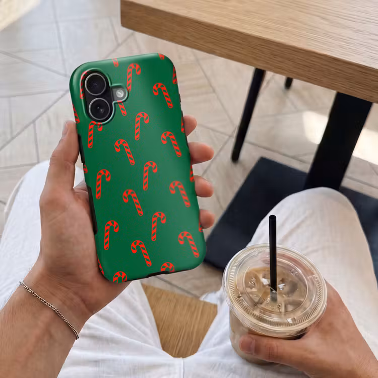 Telefoonhoesje Toughcase - Kerst - Groen - Rood - Zuurstok — 4