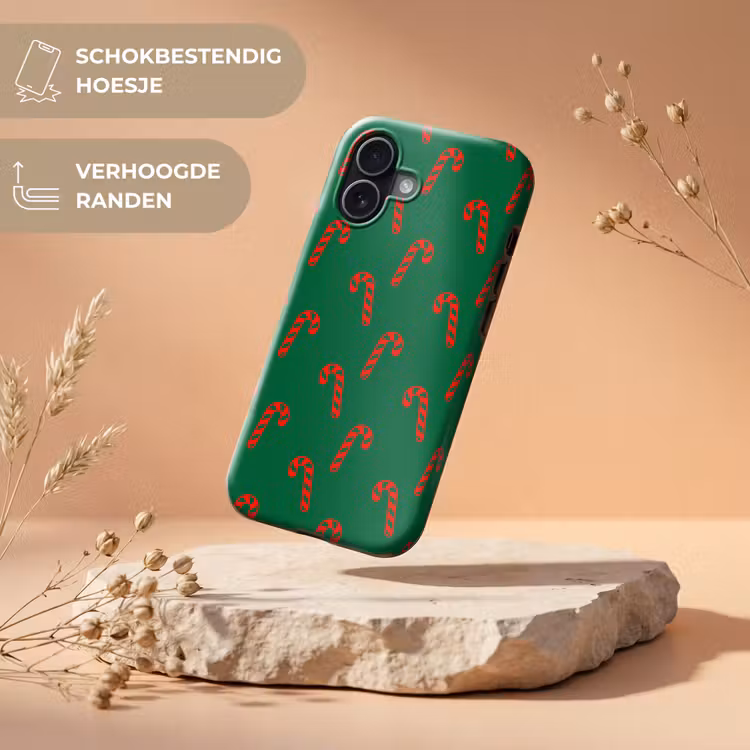 Telefoonhoesje Toughcase - Kerst - Groen - Rood - Zuurstok — 5