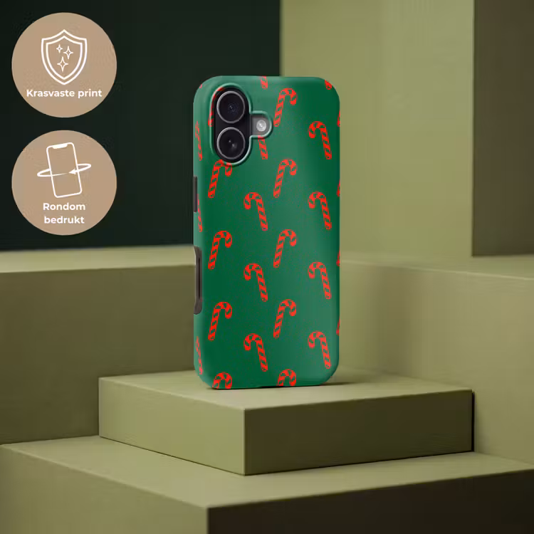 Telefoonhoesje Toughcase - Kerst - Groen - Rood - Zuurstok — 7