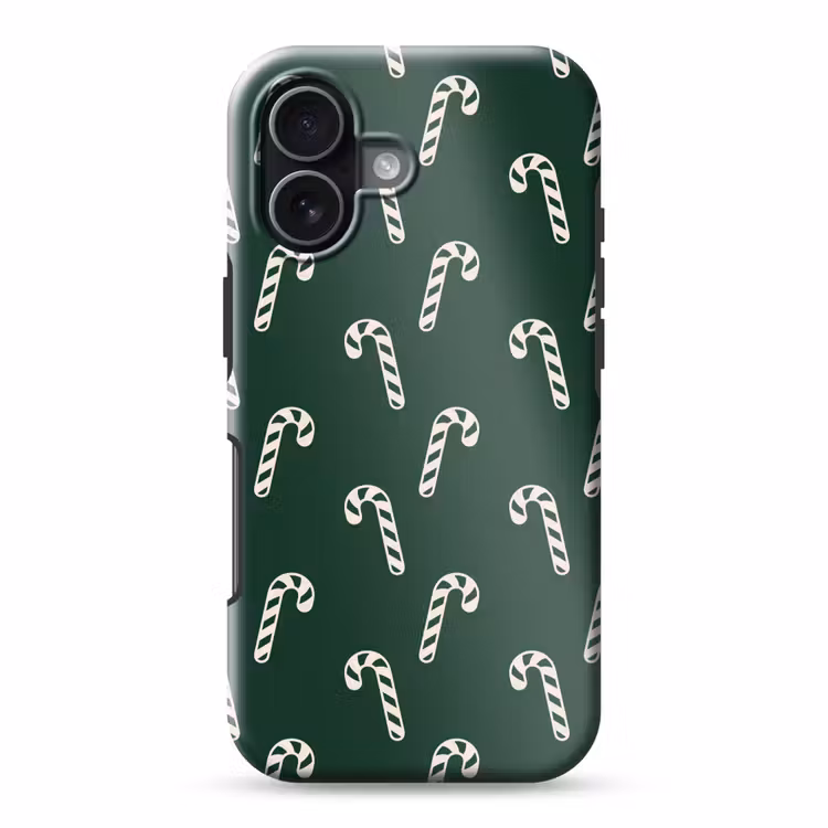 Telefoonhoesje Toughcase - Kerst - Groen - Wit - Zuurstok — 1