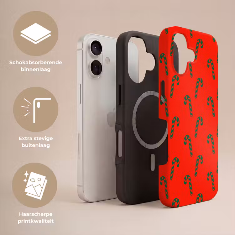 Telefoonhoesje Toughcase - Kerst - Rood - Groen - Zuurstok — 3