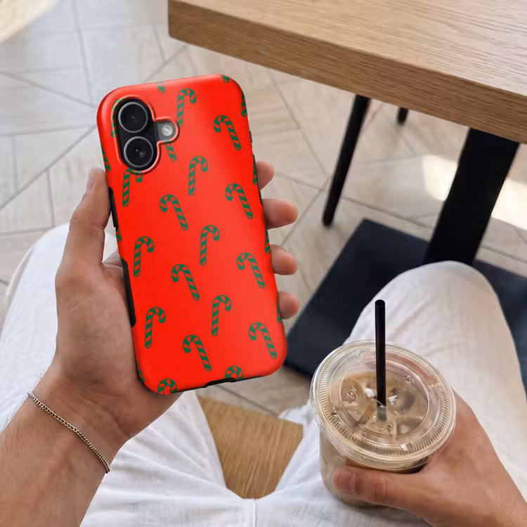 Telefoonhoesje Toughcase - Kerst - Rood - Groen - Zuurstok — 4