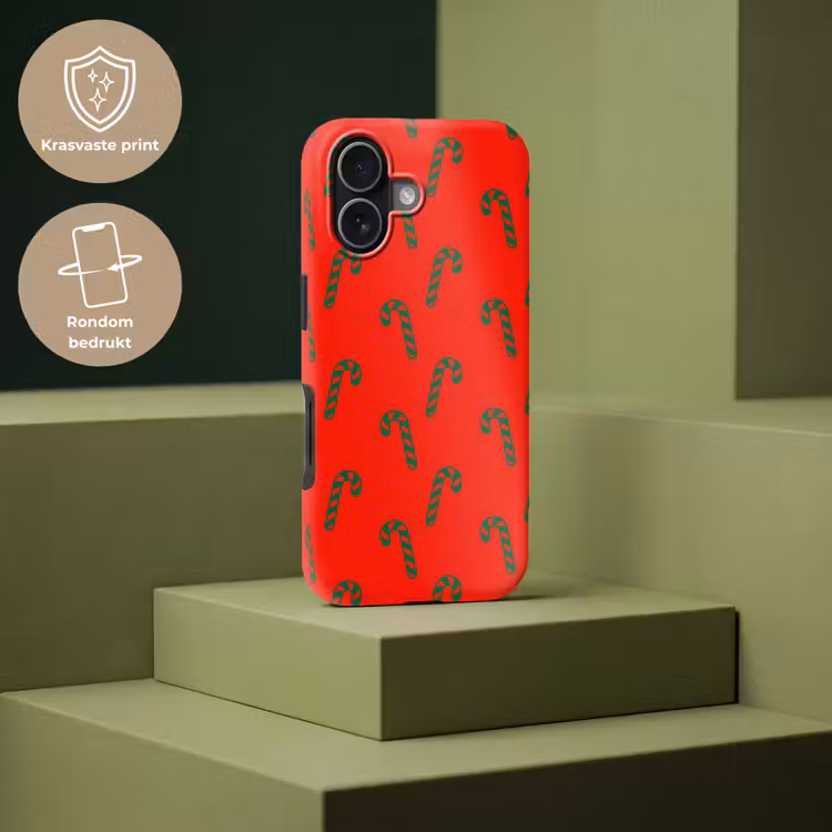 Telefoonhoesje Toughcase - Kerst - Rood - Groen - Zuurstok — 7