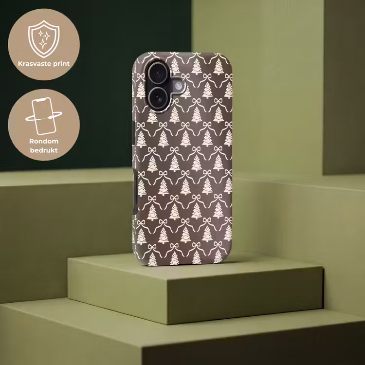 Telefoonhoesje Toughcase - Strik - Taupe - Wit - Kerst — 7