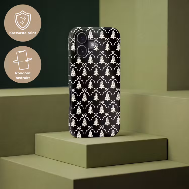 Telefoonhoesje Toughcase - Strik - Wit - Zwart - Kerst — 7