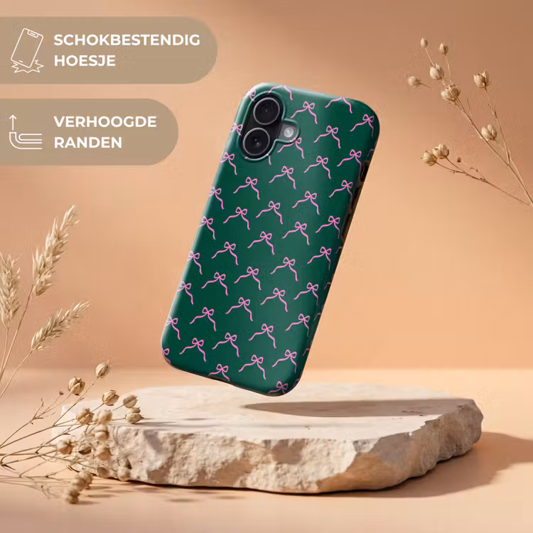 Telefoonhoesje Toughcase - Kerst - Neon - Groen - Strik — 5