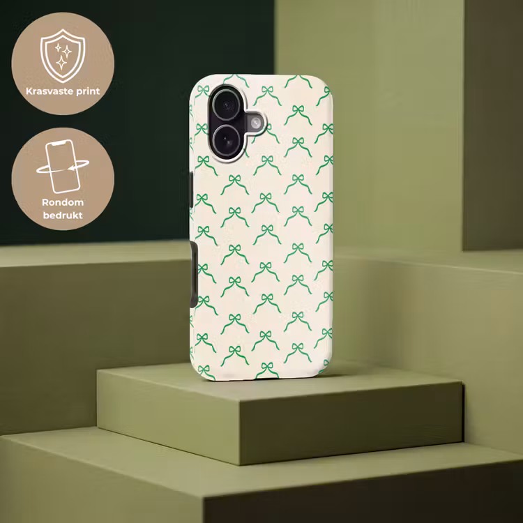 Telefoonhoesje Toughcase - Strik - Crème - Groen - Kerst — 7