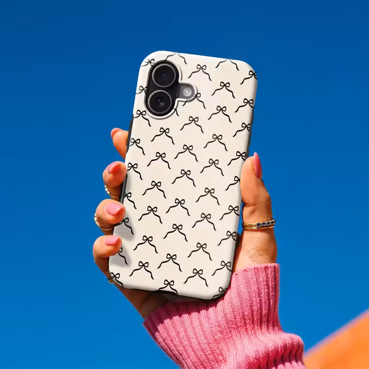 Telefoonhoesje Toughcase - Strik - Kerst - Wit - Zwart — 2