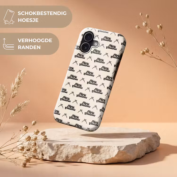 Telefoonhoesje Toughcase - Tekst - Crème - Zwart - Kerst — 5