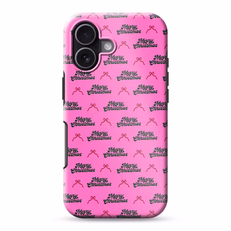 Telefoonhoesje Toughcase - Tekst - Neon - Roze - Kerst — 1