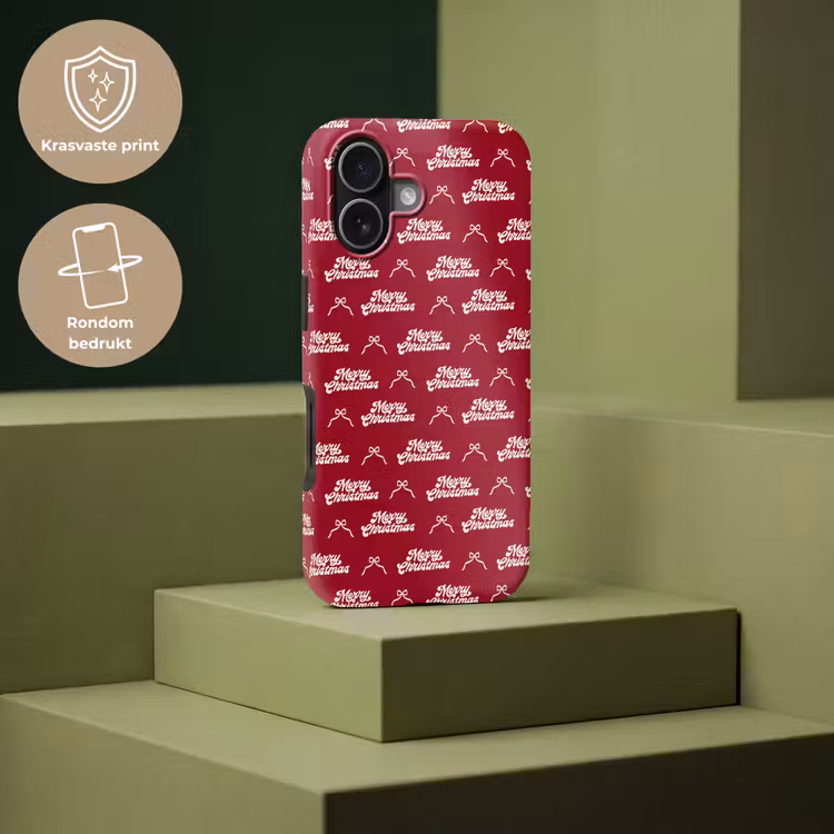Telefoonhoesje Toughcase - Tekst - Rood - Wit - Strik — 7