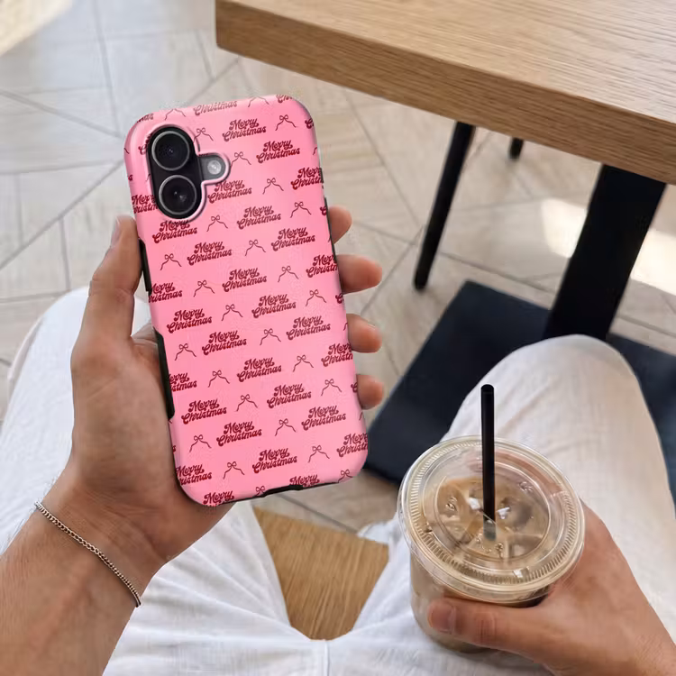 Telefoonhoesje Toughcase - Tekst - Roze - Rood - Strik — 4